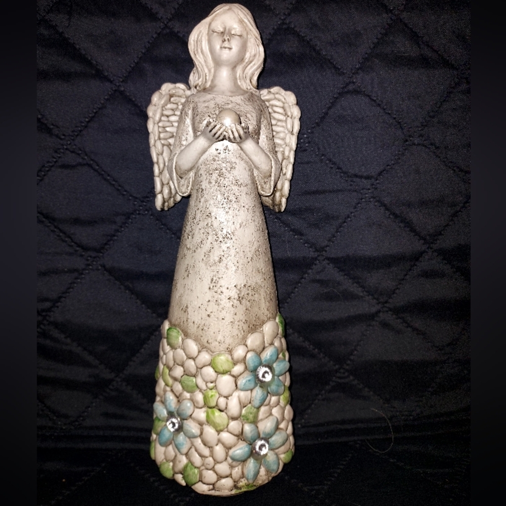 Angel Figurine with Floral Design